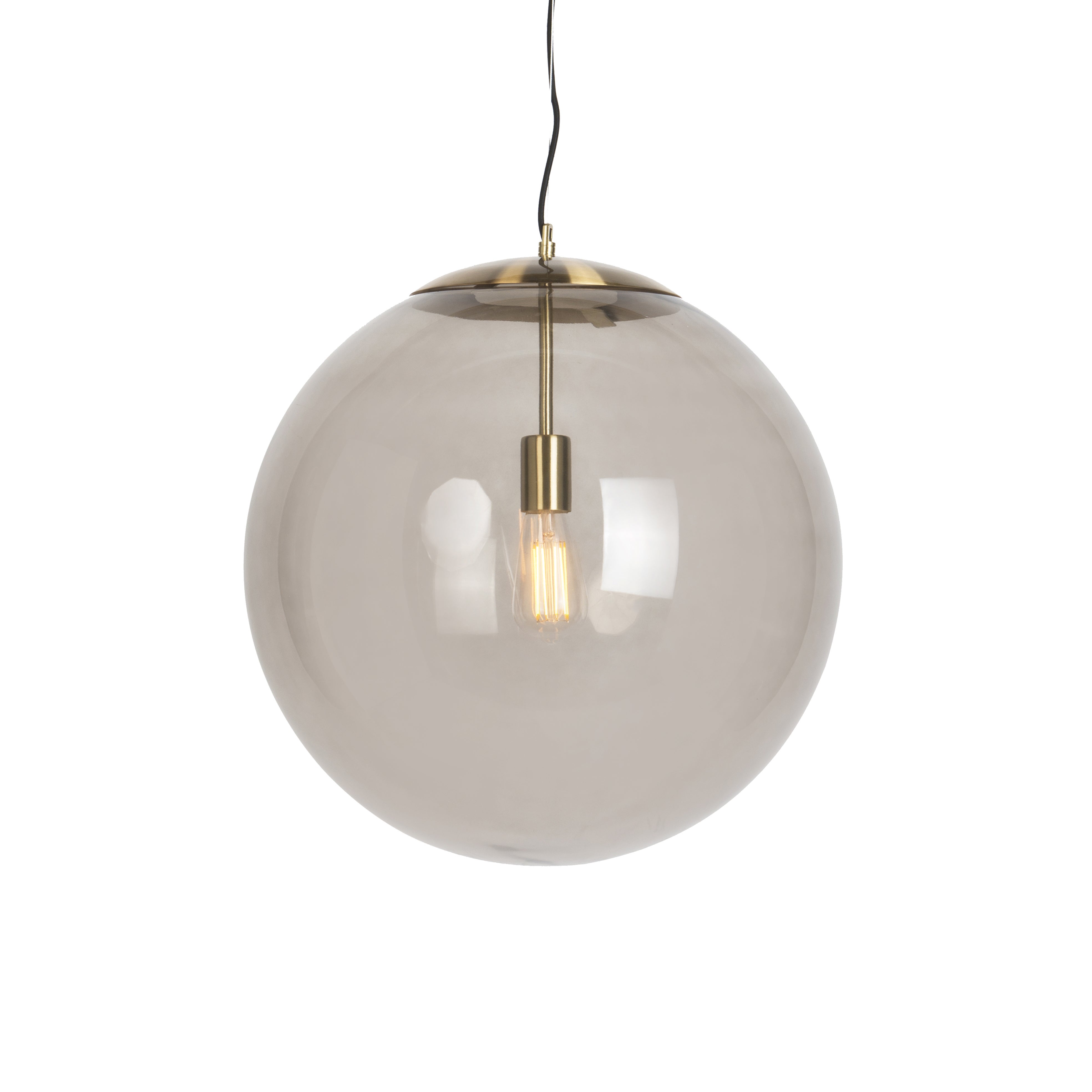Qazqa nowoczesny lampa wisząca - Ball - złoty/mosiężny, okrągły, max. 40w, kompatybilny z żarówką LED, e27 oświetlenie