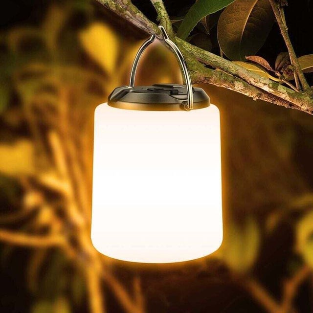 Lanterne de camping rechargeable - Luminosité réglable sur 3 modes - Lampe de tente portable et étanche - Pour la randonnée, le jardin et plus encore