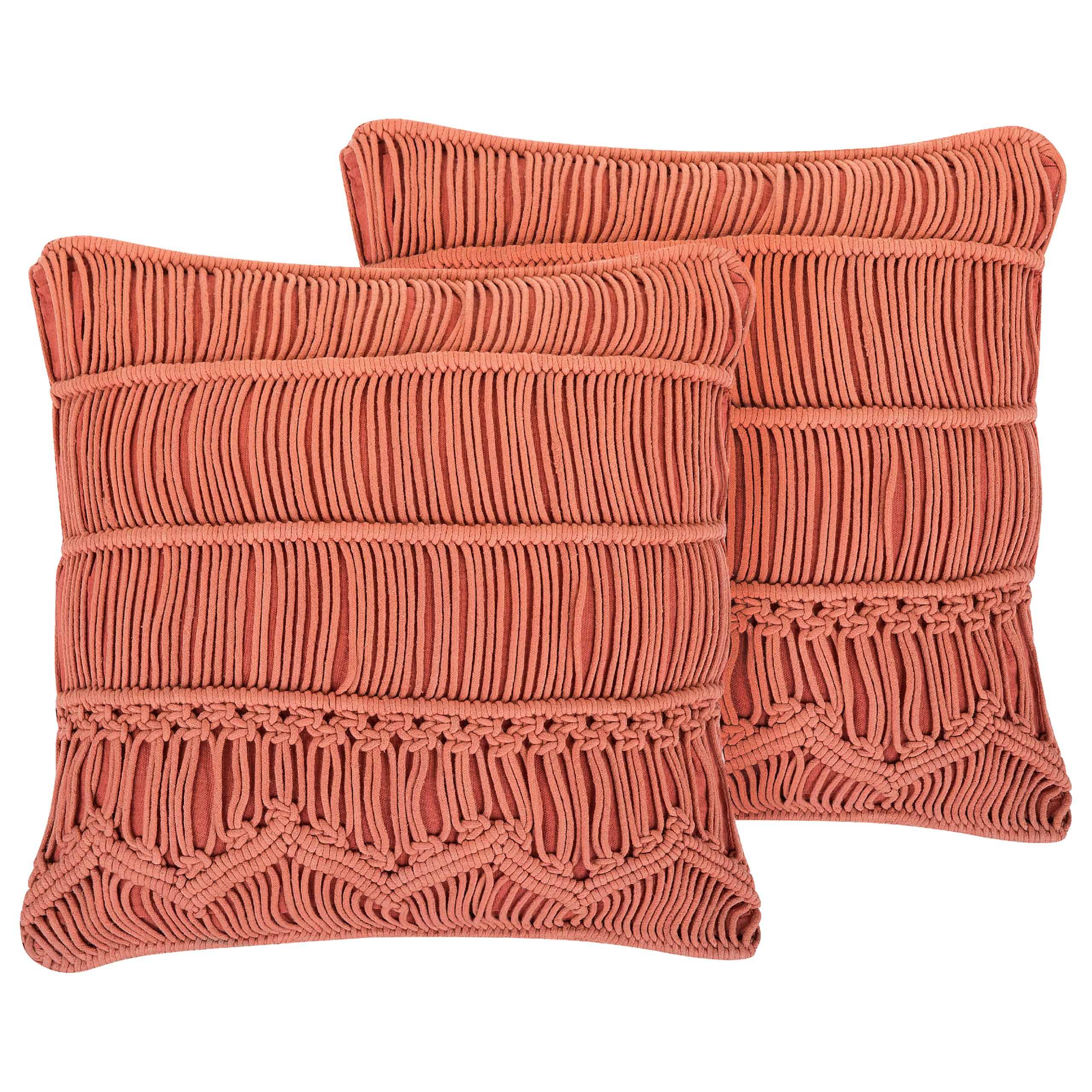 Set di 2 cuscini cotone geometrica triangolo 45 x 45 cm beige e nero Cercis