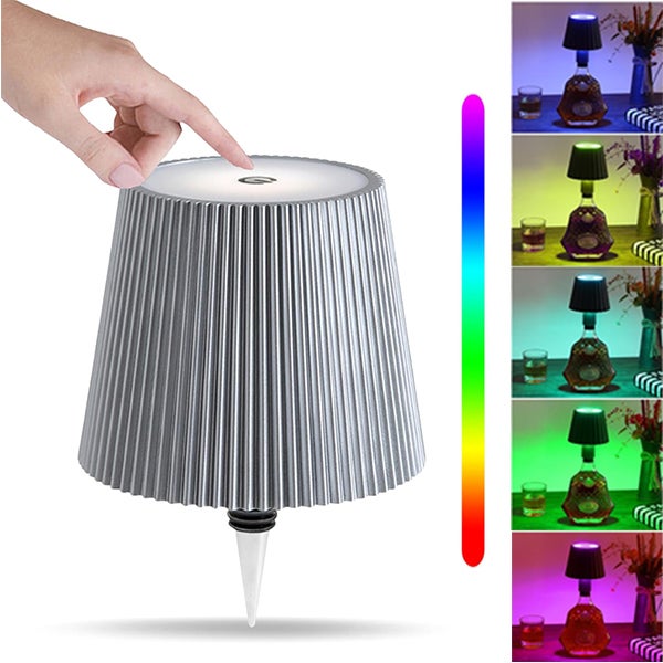 Lampa stołowa na butelkę wina RGB, lampka nocna, lampa stołowa LED, dekoracyjna bezprzewodowa lampa biurkowa do sypialni, ściemnialna