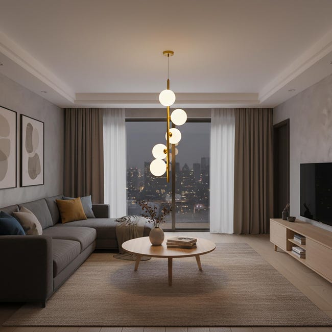 Lampadario Moderno A Led GAIA SP 3 Illuminando Sospensione - Foto 3