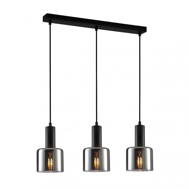 Lampa wisząca Santia czarna 3xE27x40W szkło wym:94,5x60x12cm IP20 Italux