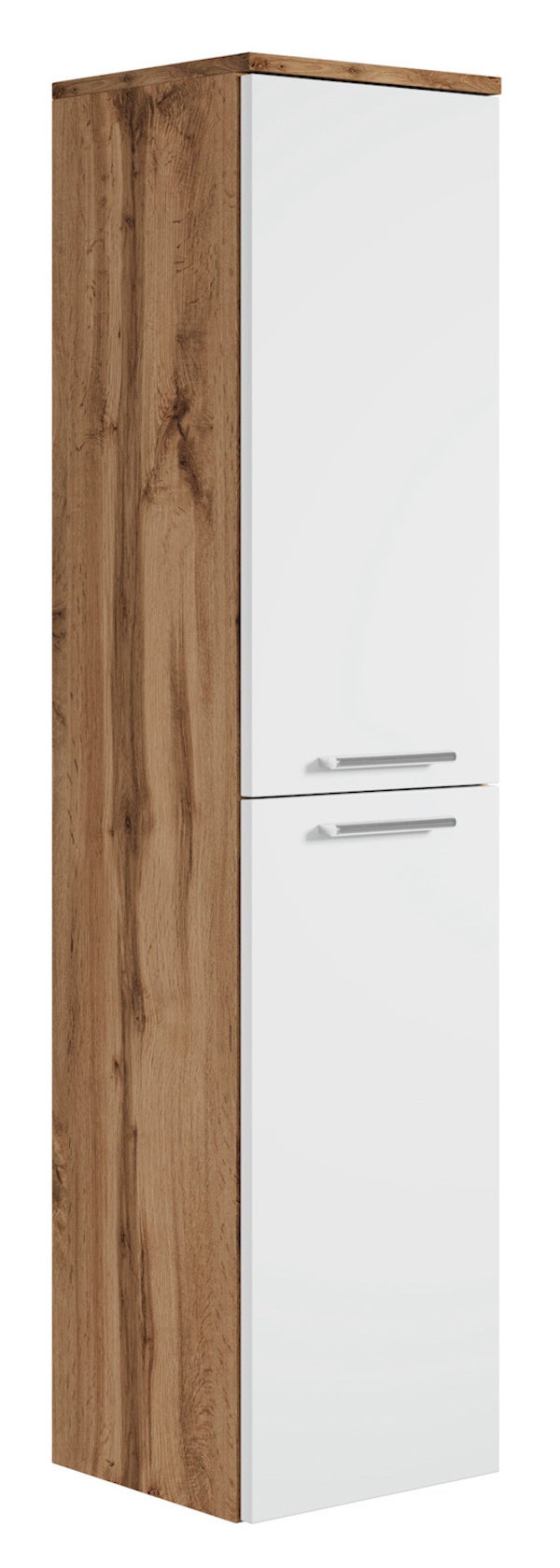 Badplaats B.V. Mobiletto Del Bagno Saturnus 130 Cm Rovere Castagno Con Nero Opaco - Mobiletto Armadietto Per Il Bagno Armadio Mobili Cabinet Laterale