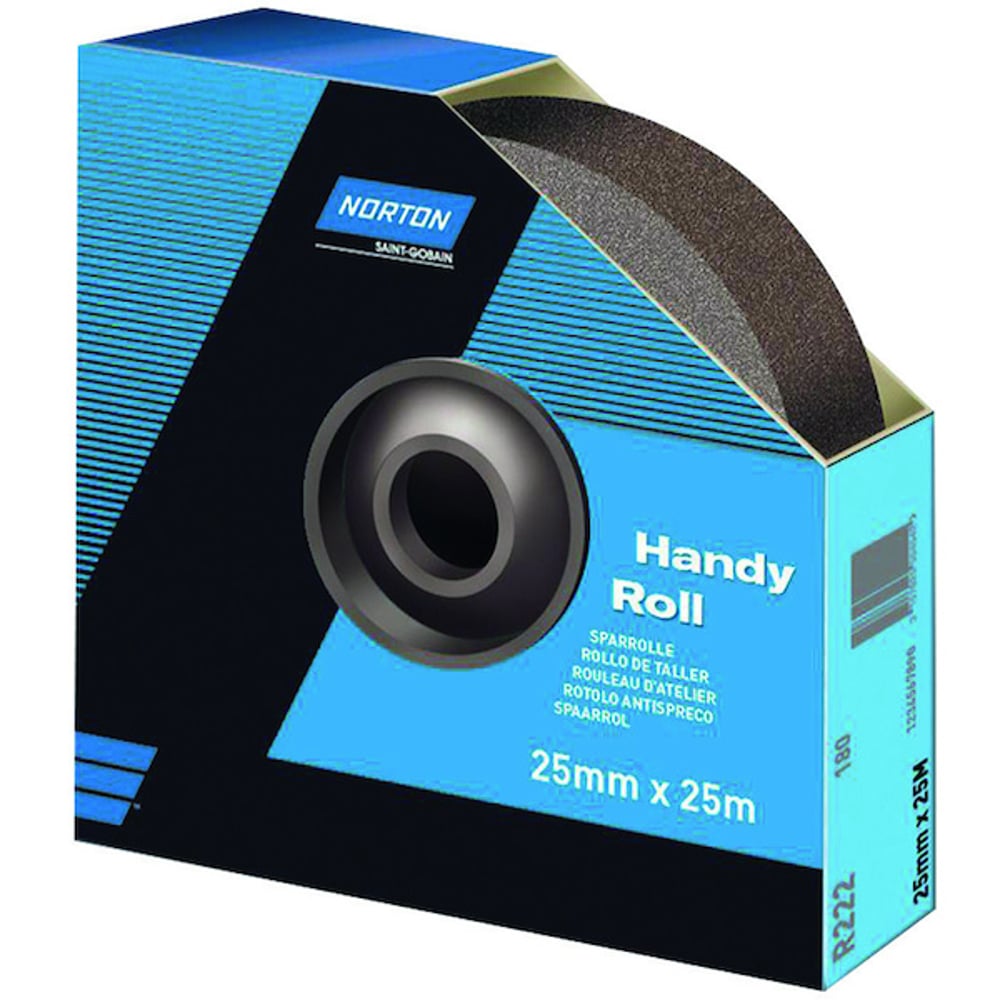 Rouleau d'abrasifs 38x25m grain 80 pour acier et bois - NORTON 63642531821 - 4