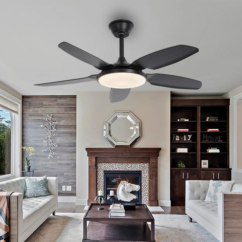 Ventilatore Soffitto LED Con Luce 3 Colori 6 Velocità Silenzioso Con Telecomando