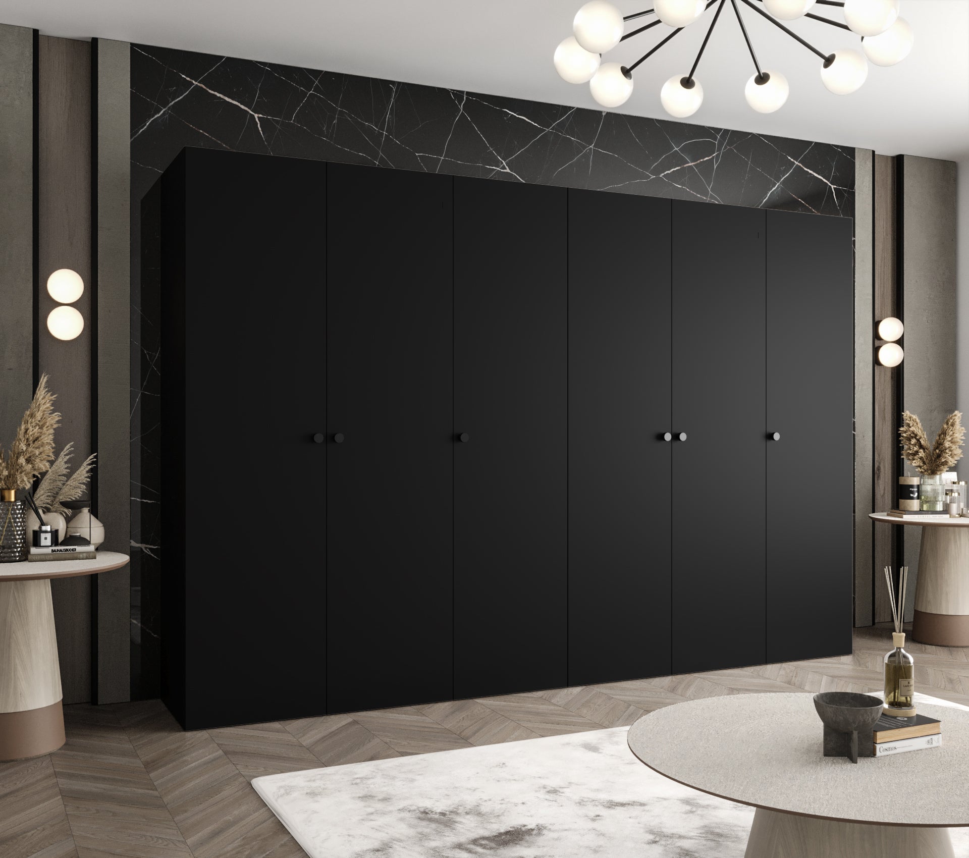 Szafa uchylna otwierana Parma 1 300 x 52 x 202 cm czarny + u. czarny Abiks Meble - 2