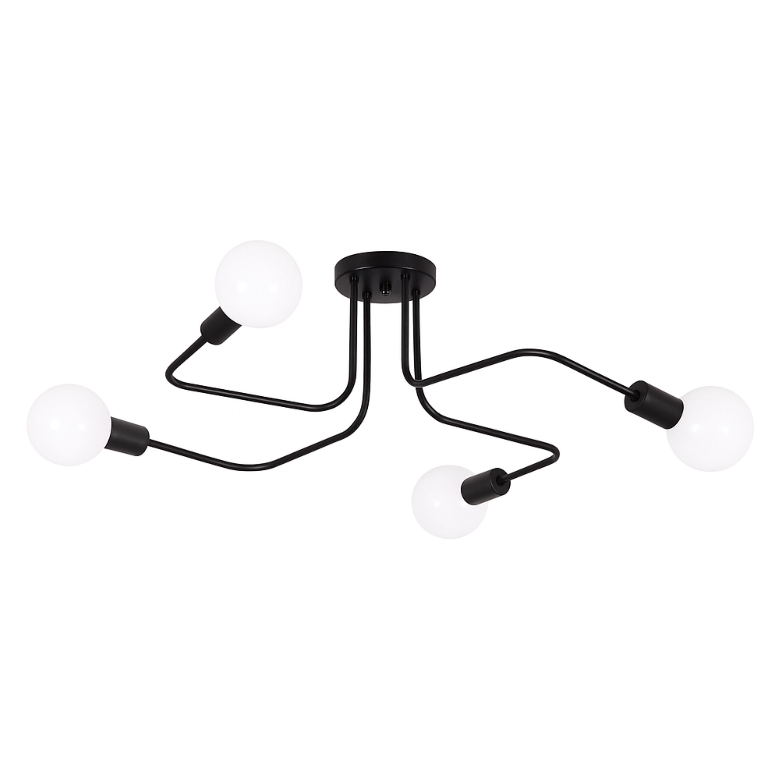 Lampa sufitowa wisząca 4x E27 Czarna LOFT GLAMOUR ozdobna dekoracyjna 4 punkty światła metalowa DESIGN - LEDHOFF