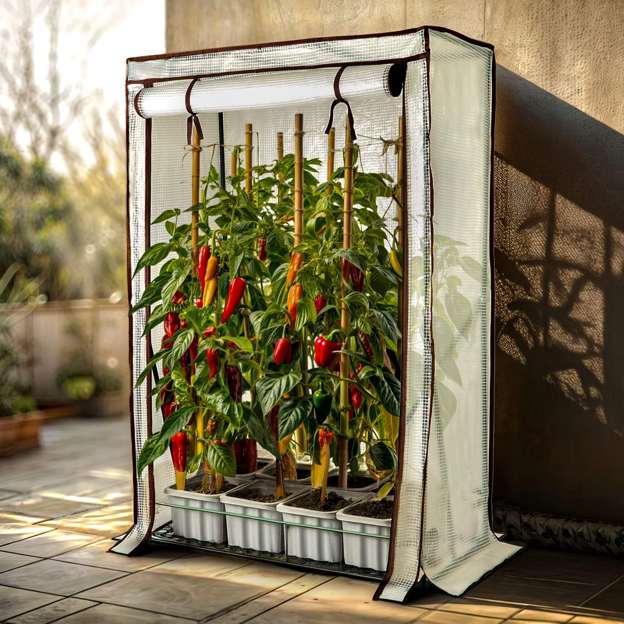 KESSER® Serre à Tomates Premium avec Porte Enrouleur - Film Plastique 100 x 50 x 150 cm pour Légumes, Fleurs, Fruits, Jardin