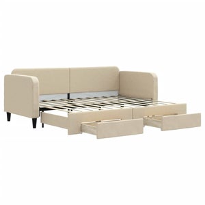 Canapé En L Convertible Avec Rangement - Canapé-lit Modulable 3 Places, Avec Porte-gobelets (Beige)
