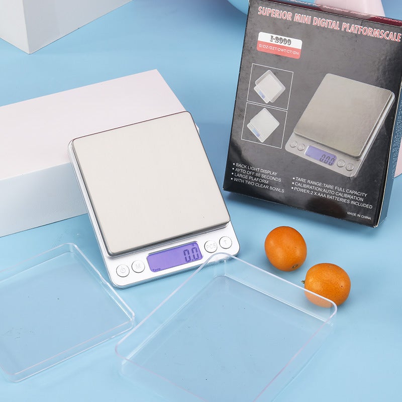 Balance De Cuisine Électronique Ronde PEBBLY - Design Agrumes Coloré - Pèse De 5g à 5kg - Fonction Tare