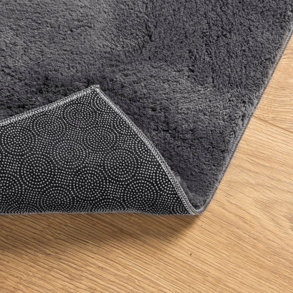 Tapis HUARTE à poils courts doux lavable anthracite 160x230 cm - 5