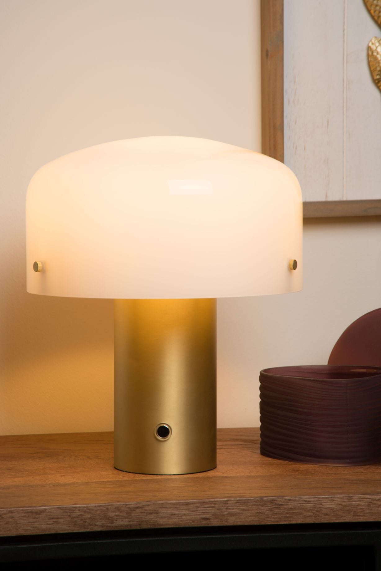 Lampe Métal Doré TIMON LUCIDE - Diam. 27 x H35 cm - 5