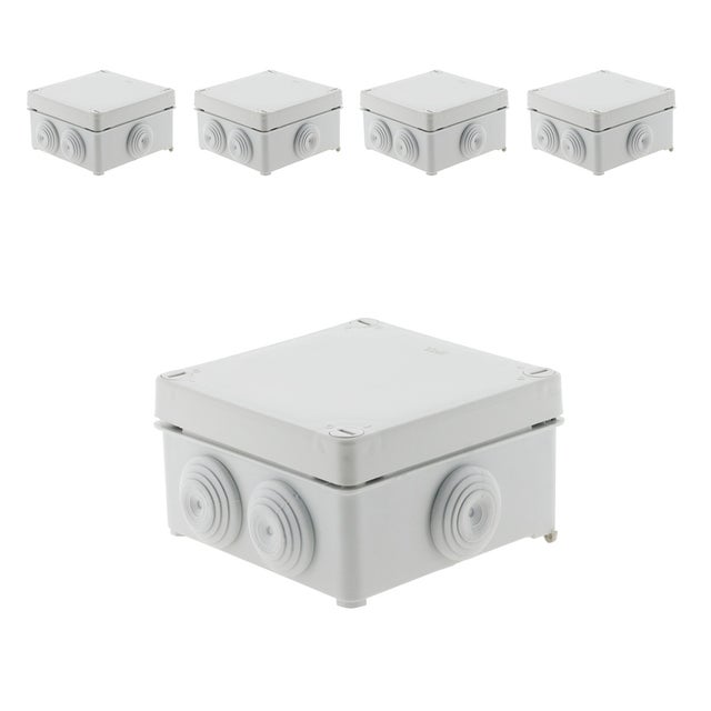 Lot de 5 boites de dérivation IP55 carrées 100x100x50mm - Zenitech