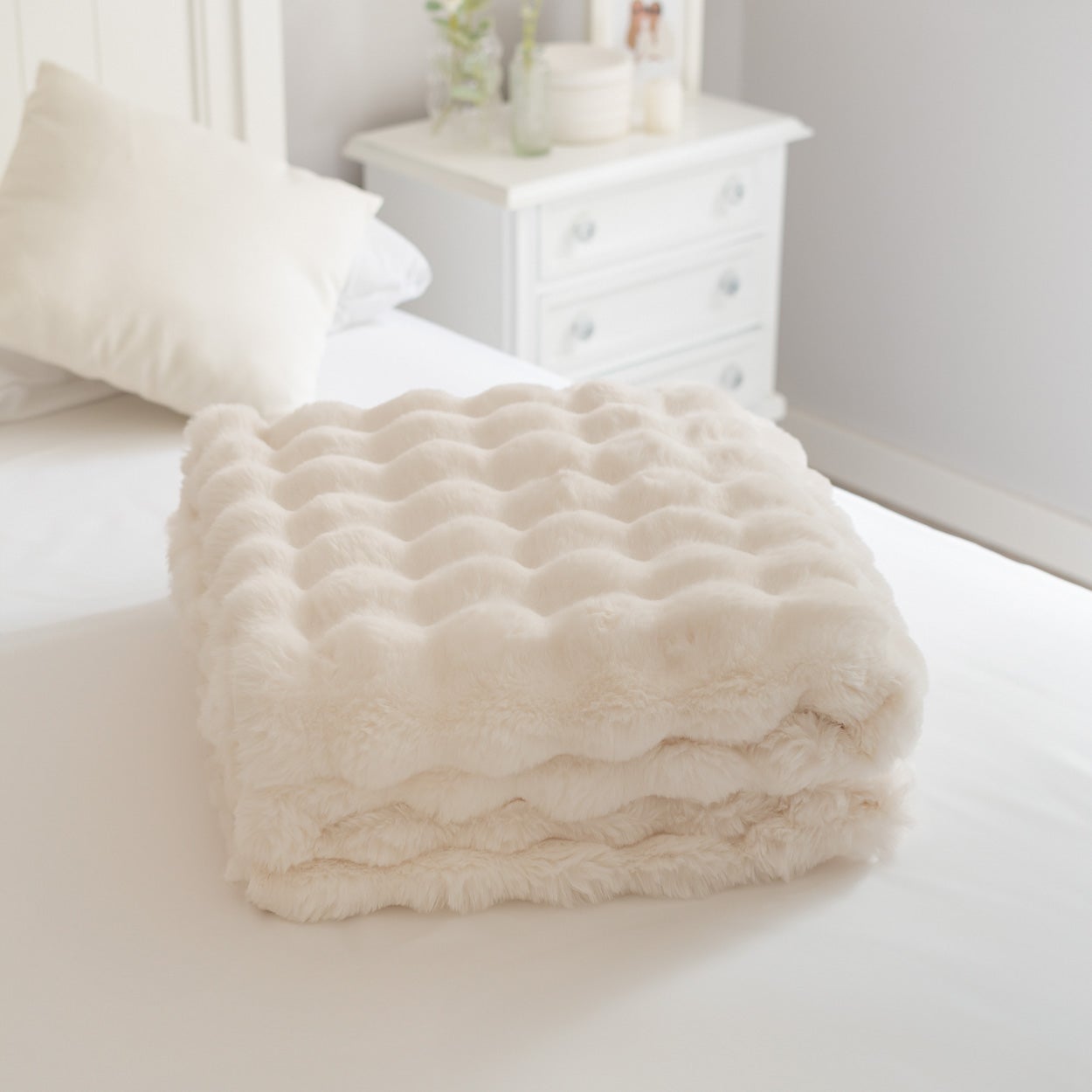 Flamingueo Plaid Polaire Couverture Lestée Grand Jete de Lit 100% Polyester 200x185cm Blanc - 8