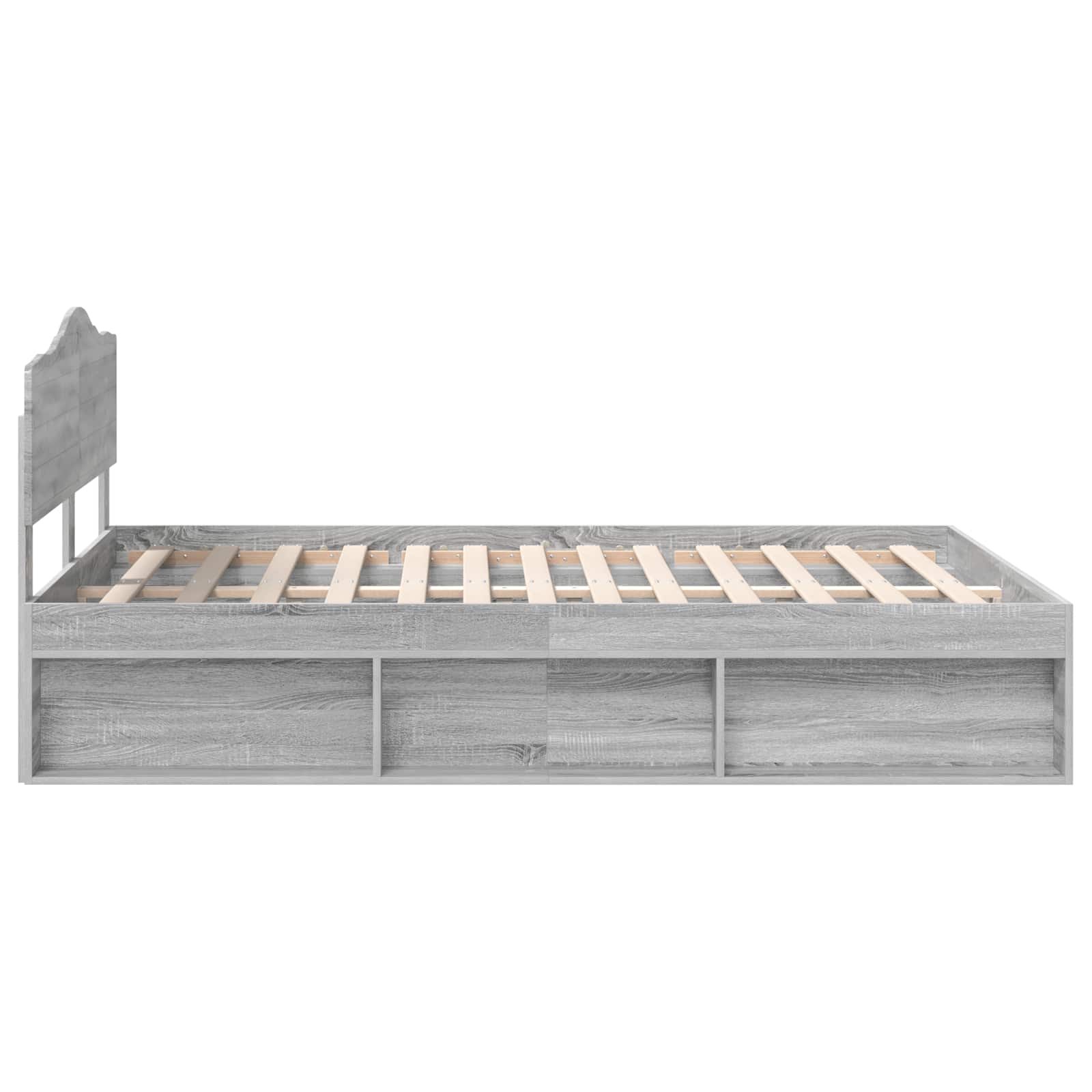 Cadre de lit gris 140 x 190 cm pin massif - 8
