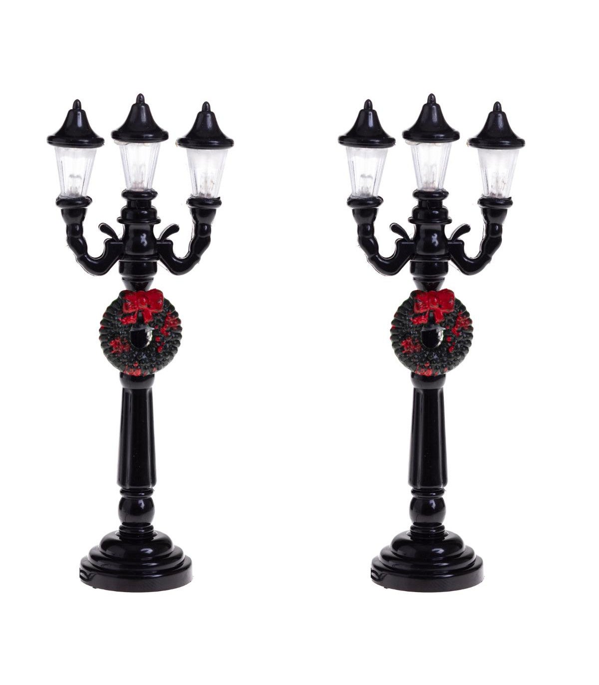 Accessoires pour Village de Noël Lampadaires lumineux et décorés