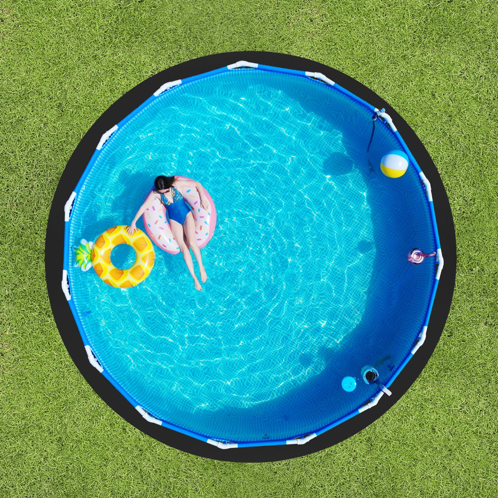 Tapis de Sol Piscine 734 cm,VEVOR Géotextile Extra-épais pour Piscines Hors Sol Rond,Installation Facile,Protection contre Perforations - 7