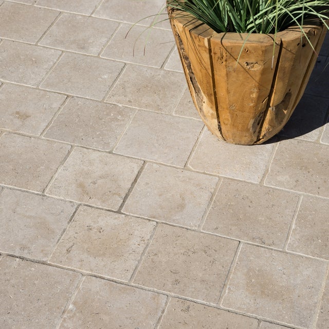 Pavé Pierre d'Egypte Beige 15x15x3 cm (vendu au m² - 45 pavés/m²) - RO'MA NATURE