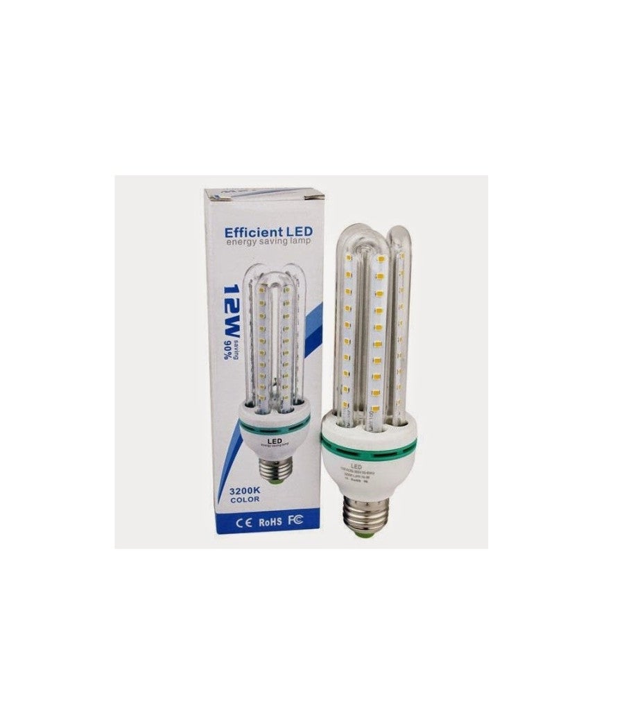 Trade Shop - Lampadina Lampada Tubo Led Luce Bianca Fredda Calda E27 Risparmio 3u 12w - Bianco Caldo - - 6