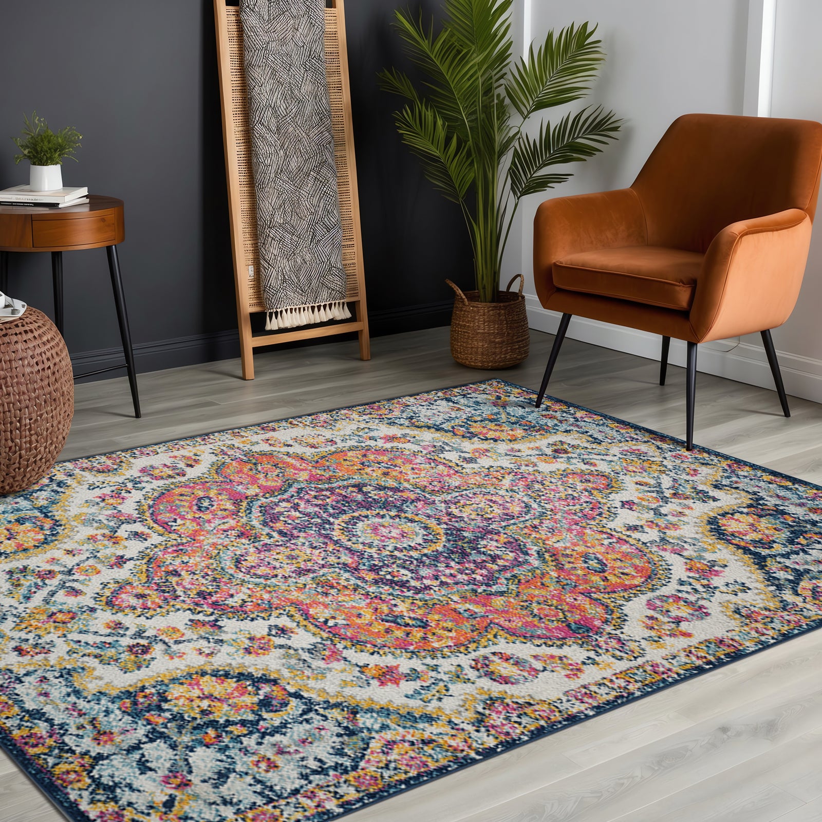 LIVABLISS Tapis Vintage Oriental Multicolore/Rose 120x170 - 7