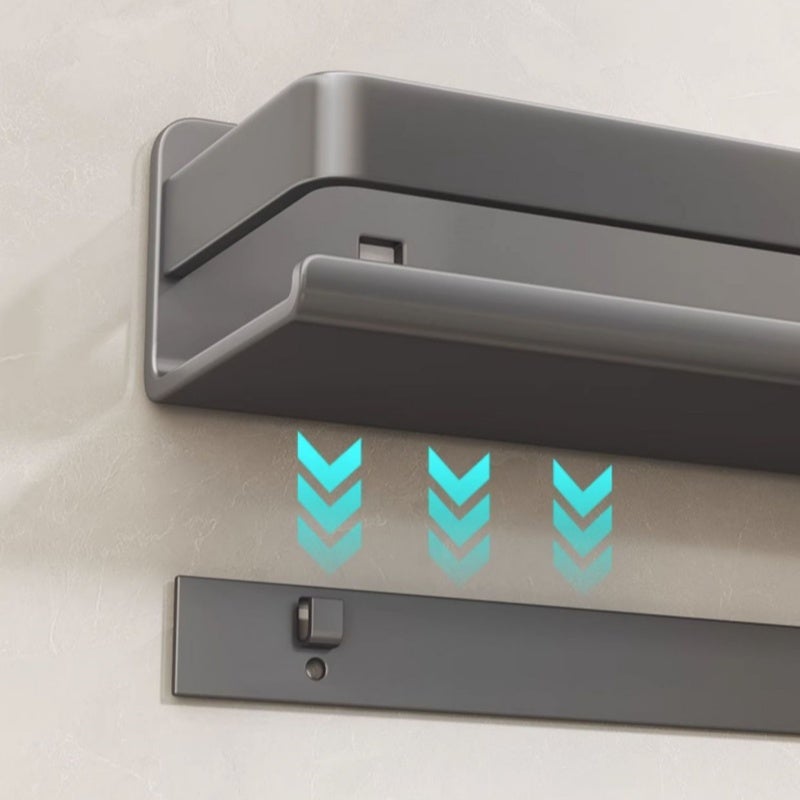 Étagère murale pour épices en acier inoxydable 50×10×5,5 cm, sans perçage, multifonction, robuste et facile à installer - 2