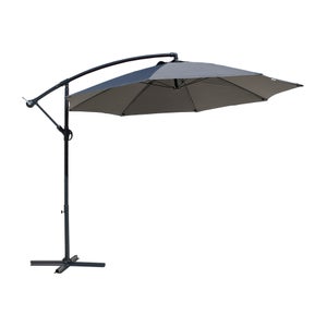 Ombrellone parasole decentrato HWC-A96 3x3m alluminio avorio grigio con base | Leroy Merlin