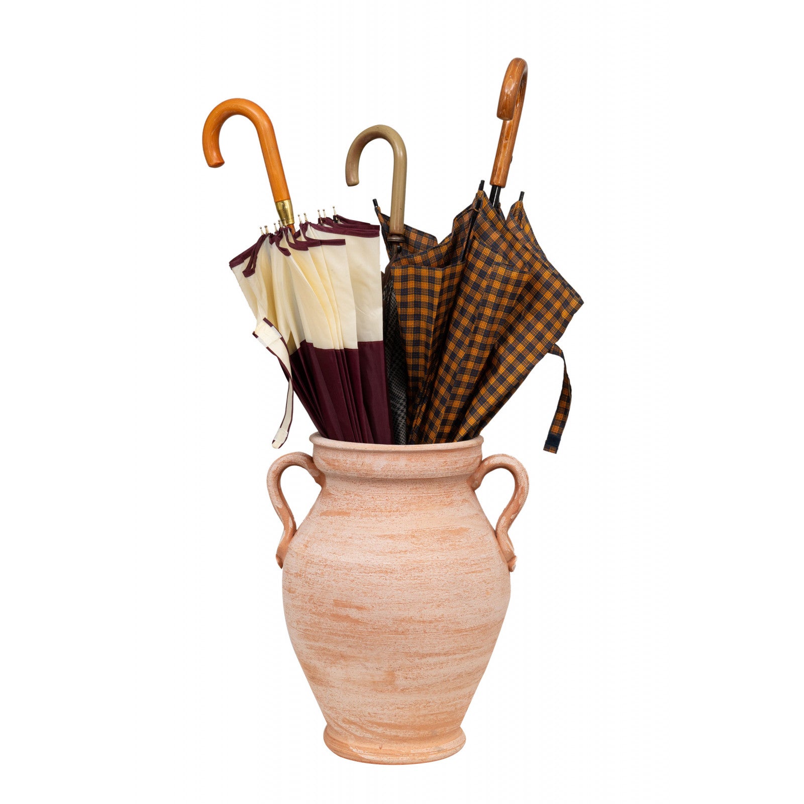BISCOTTINI Vase Porte-parapluie Terre Cuite Fait Main - Amphore Extérieur Intérieur - Porte-parapluie d'Entrée 38x33x45cm - 9
