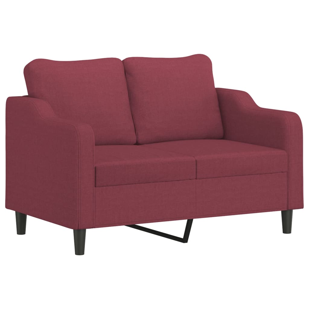 Sofá de 2 plazas | sofá de salón | sofá de descanso de tela rojo tinto 120 cm cfw57959
