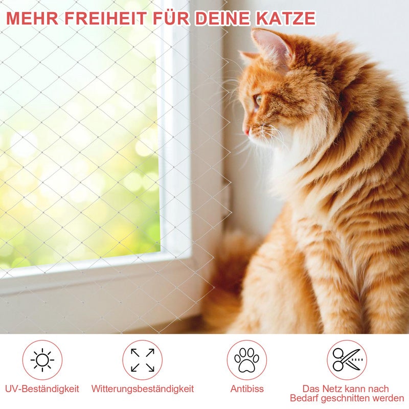 Filet de protection pour chat Filet de balcon de protection pour fenêtre avec matériel de montage et fixation 3x8m - 4