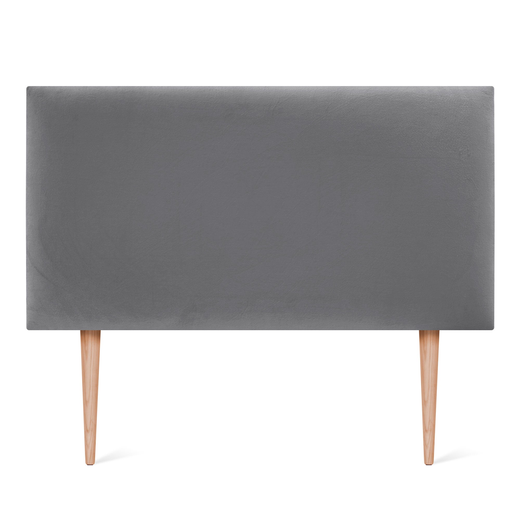 DHOME Testiera in Velluto Liscio con Gambe Camera da letto Imbottita con Testiera Imbottita Moderna di Fascia Alta (Grigio Cenere, 90x105cm) - 3