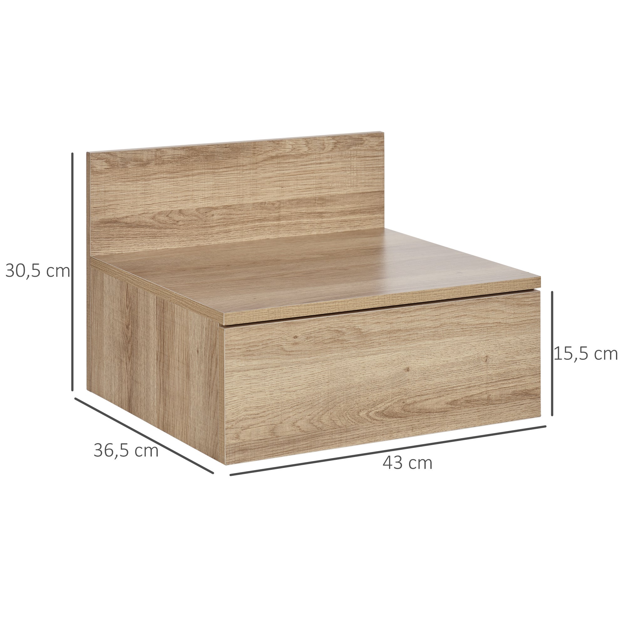 Mesillas de Noche HOMCOM Melamina de Madera Madera Natural 43x36.5x30.5 cm - 4
