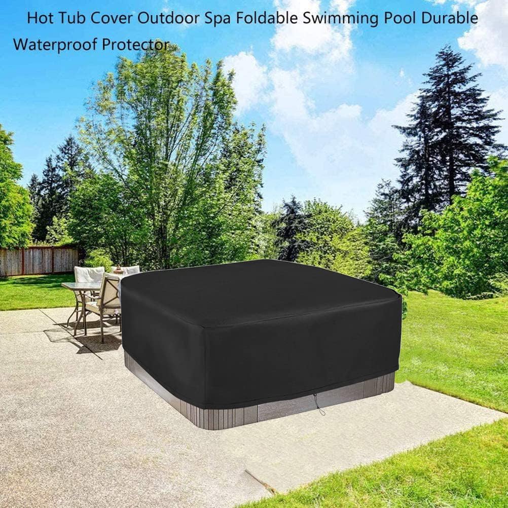 Housse de protection pour spa de jardin, tissu Oxford 210D, imperméable et résistant aux UV, adaptée aux spas extérieurs (220 x 220 x 85 cm) - 3