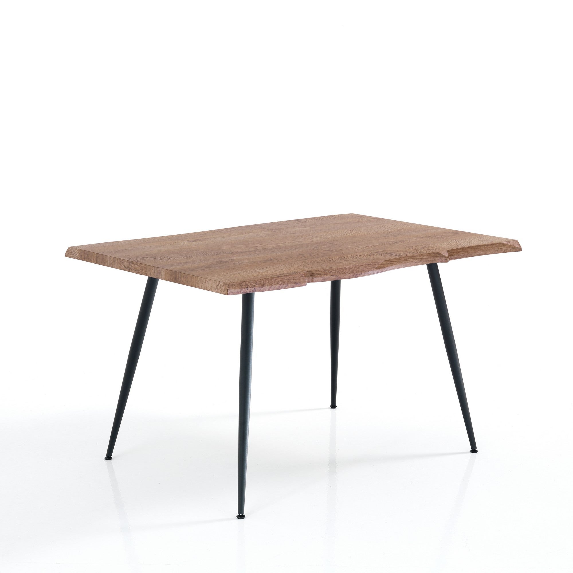 Stół/biurko NELL-B, dąb MDF, stal matowa czarna, 120 cm, biuro