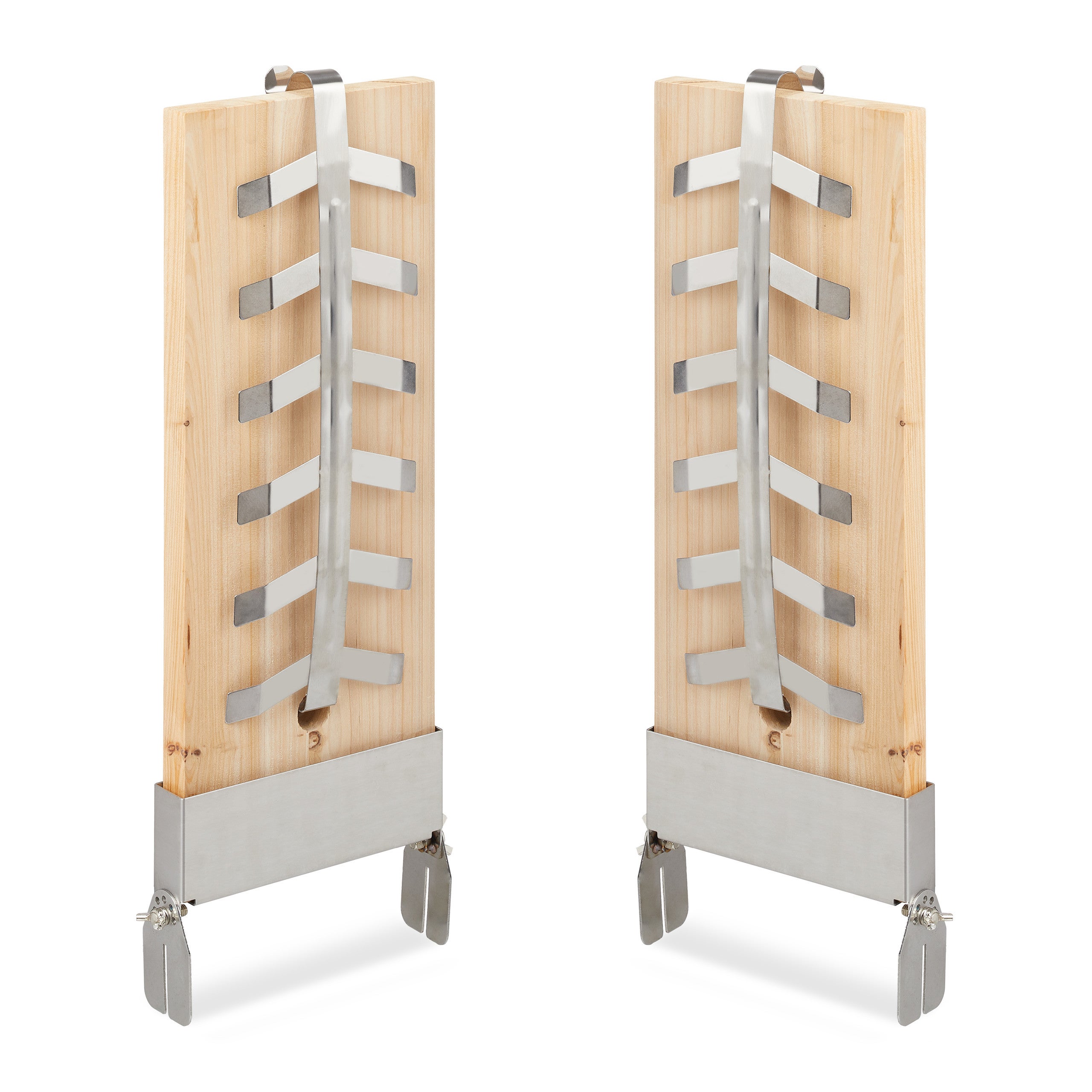 Planches Grillade Bois Sapin 50cm Lot 2 Support Réglable Planches à Saumon Relaxdays Lot De 2 - Bois De Sapin Avec Support Réglable Pellet Alimentaire