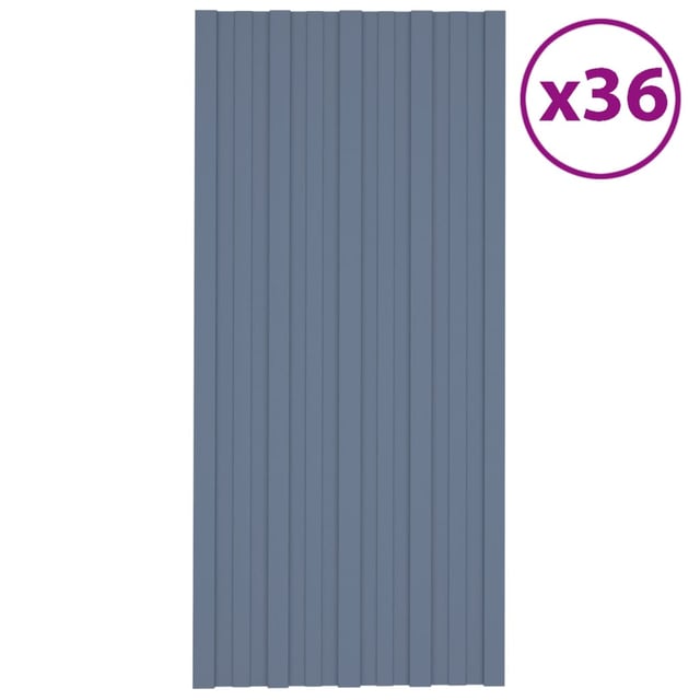 Maison Exclusive - Panneaux de toiture 36 pcs Acier galvanisé Gris 100x45 cm