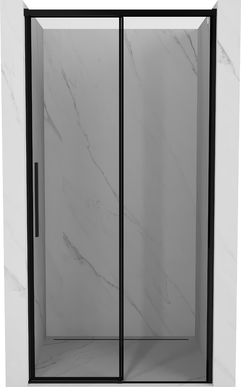 Mexen Rox drzwi prysznicowe rozsuwane prawe 135 cm, czarna ramka, czarne - 8C2-135-000-70-70-P