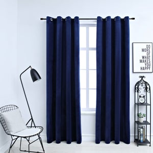 Petit Rideau Occultant 100% Doublé Polaire - Bleu Paon - 60x120 Cm Polyester 89265222