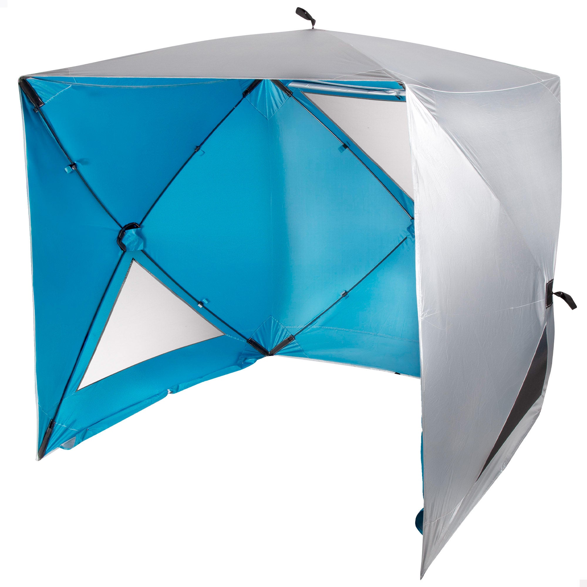 Aktive paravientos y carpa de playa pop up azul 165x165x183 cm