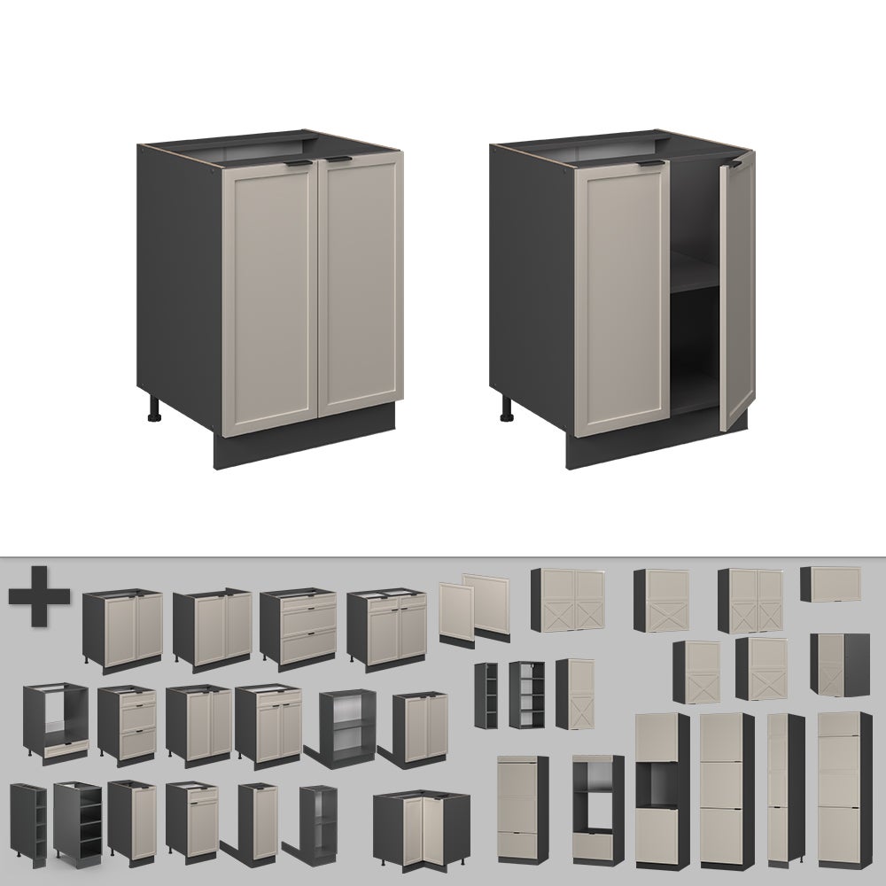 Vicco Meuble bas de cuisine Fame-Line, GrisBeige, 60cm sans PT - 4