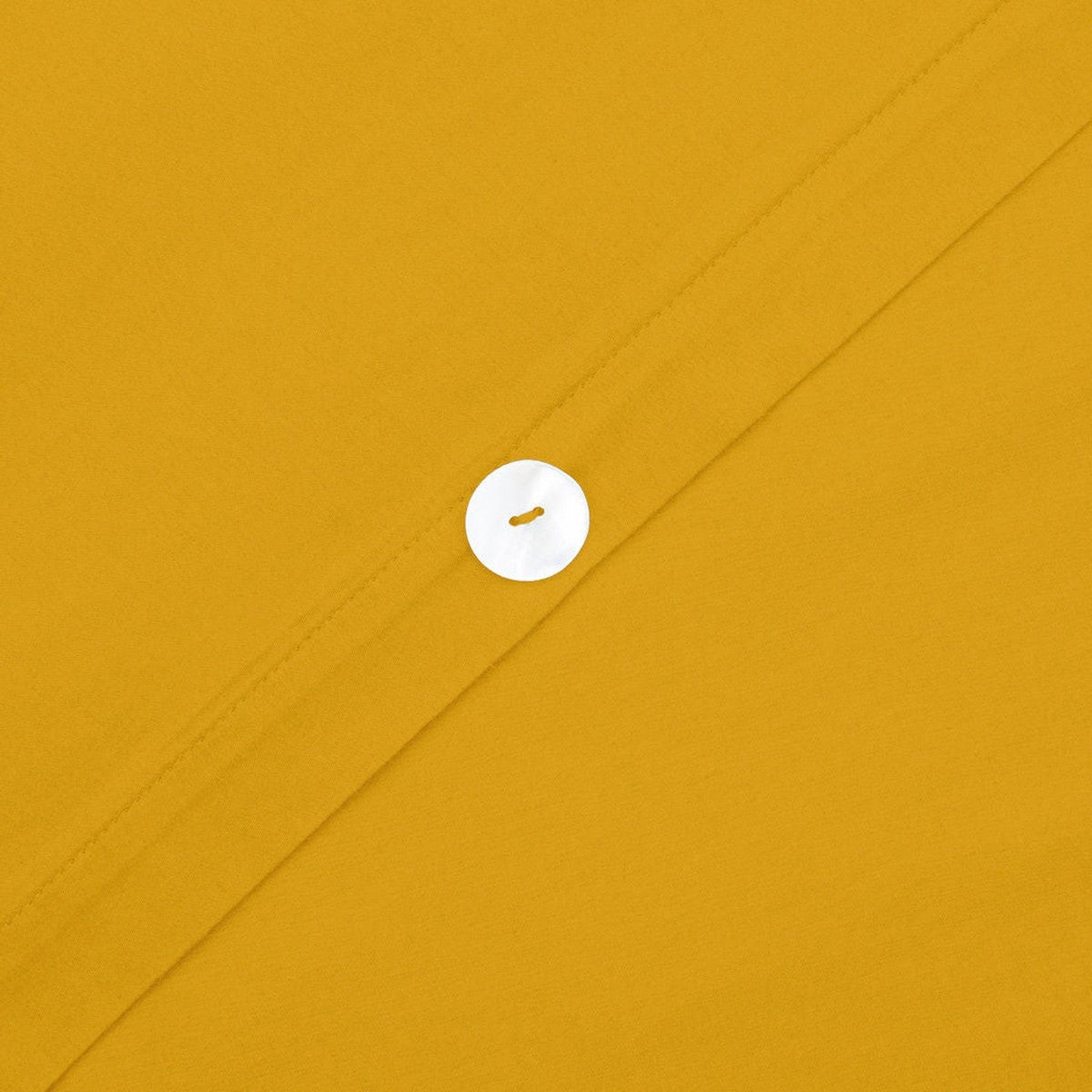 Housse de couette 200x200 satin de coton jaune moutarde - 4