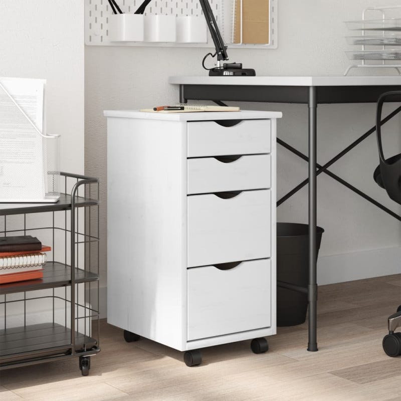 Muebles Con Ruedas Mueble con ruedas y cajones MOSS blanco madera maciza de pino vidaXL ...