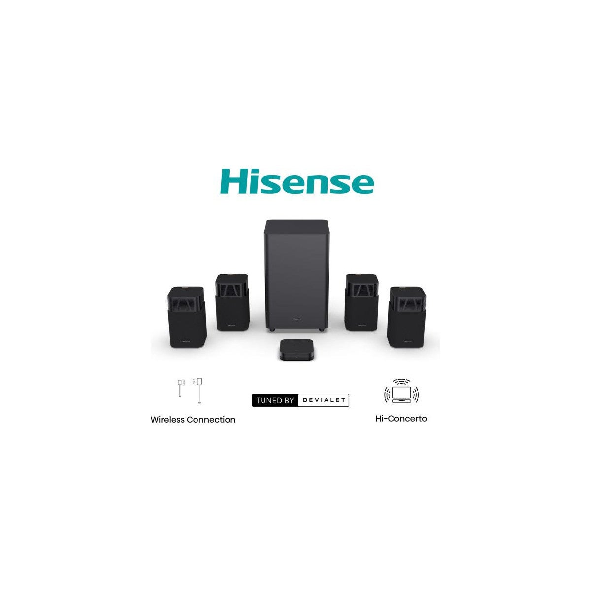 MediaMarkt Hisense Barra De Sonido, Ht Saturn, 4.12. Dolby Atmos, Subwoofer Inalámbrico, 480 W, Negro - Imagen 3