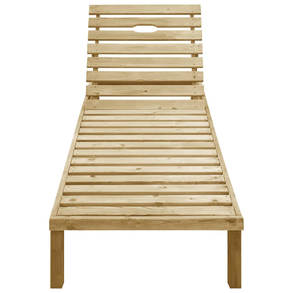Chaise longue avec coussin noir Bois de pin imprégné 2 - 3