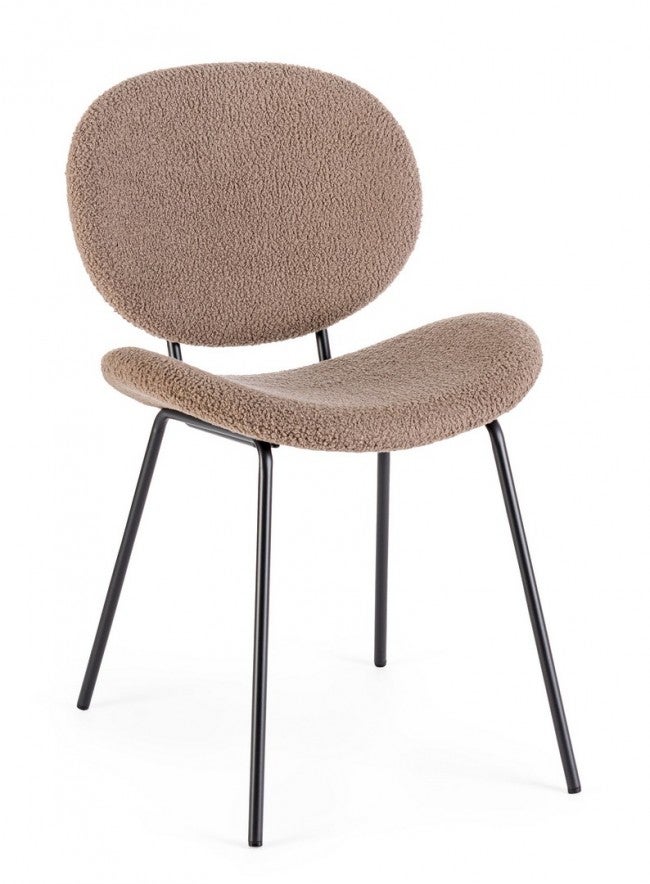 Zestaw 2 krzeseł do jadalni z włókna syntetycznego, brązowy