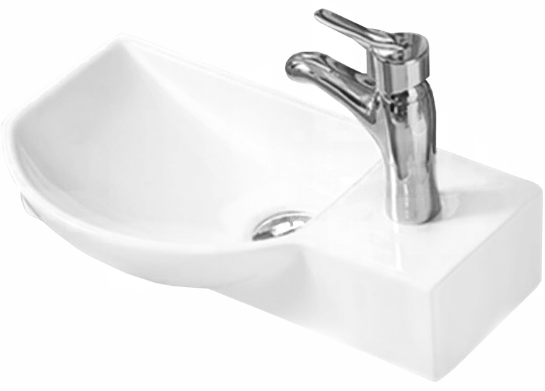 Mexen Hugo umywalka nablatowa lewa 45 x 24 cm, biała - 21254500L
