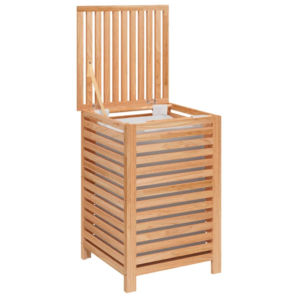 Panier à Linge En Noyer Avec Couvercle – 52L, Sac Amovible, 65,5 X 45 X 45 Cm, Style Vintage - 5