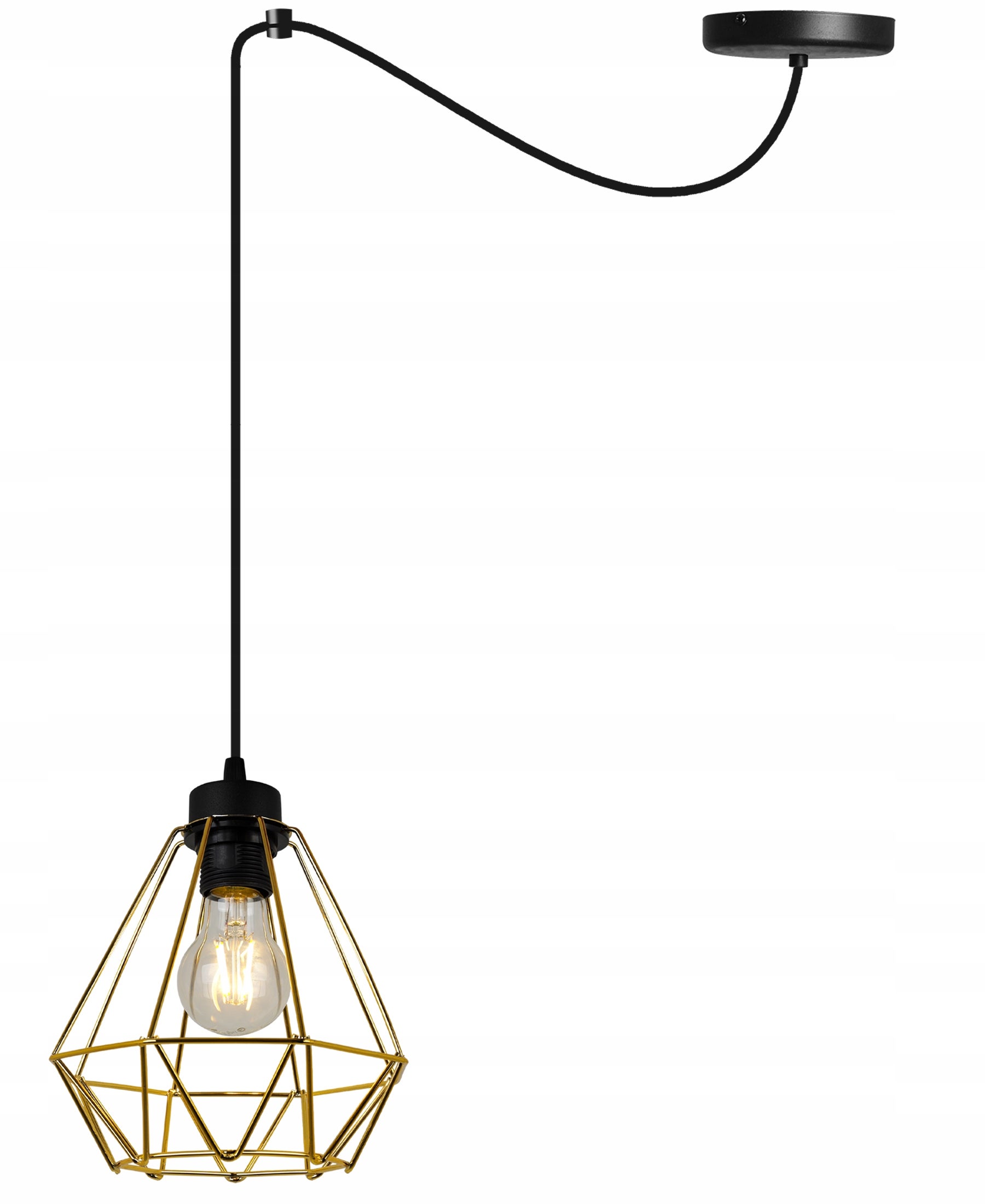 Lampa sufitowa wisząca Spider Nuvola Gold modern 1xE27 abażur druciany złoty Light Home LH