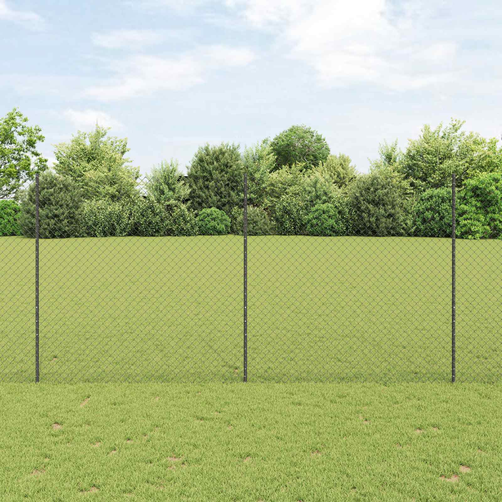 Ogrodzenie z słupkiem Szary 1,5 x 10 m Stal i PVC vidaXL