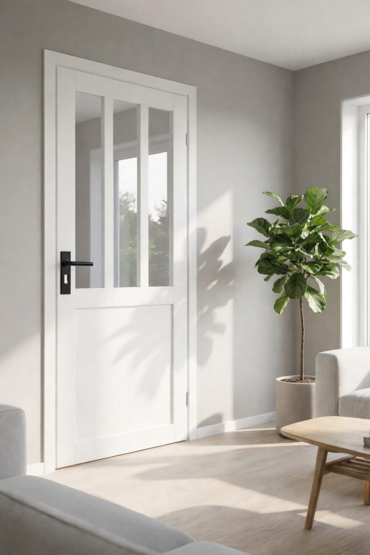 Bloc Porte Atelier Blanc H204 X L73 Côte Tableau P.gauche,poignee Gd ...