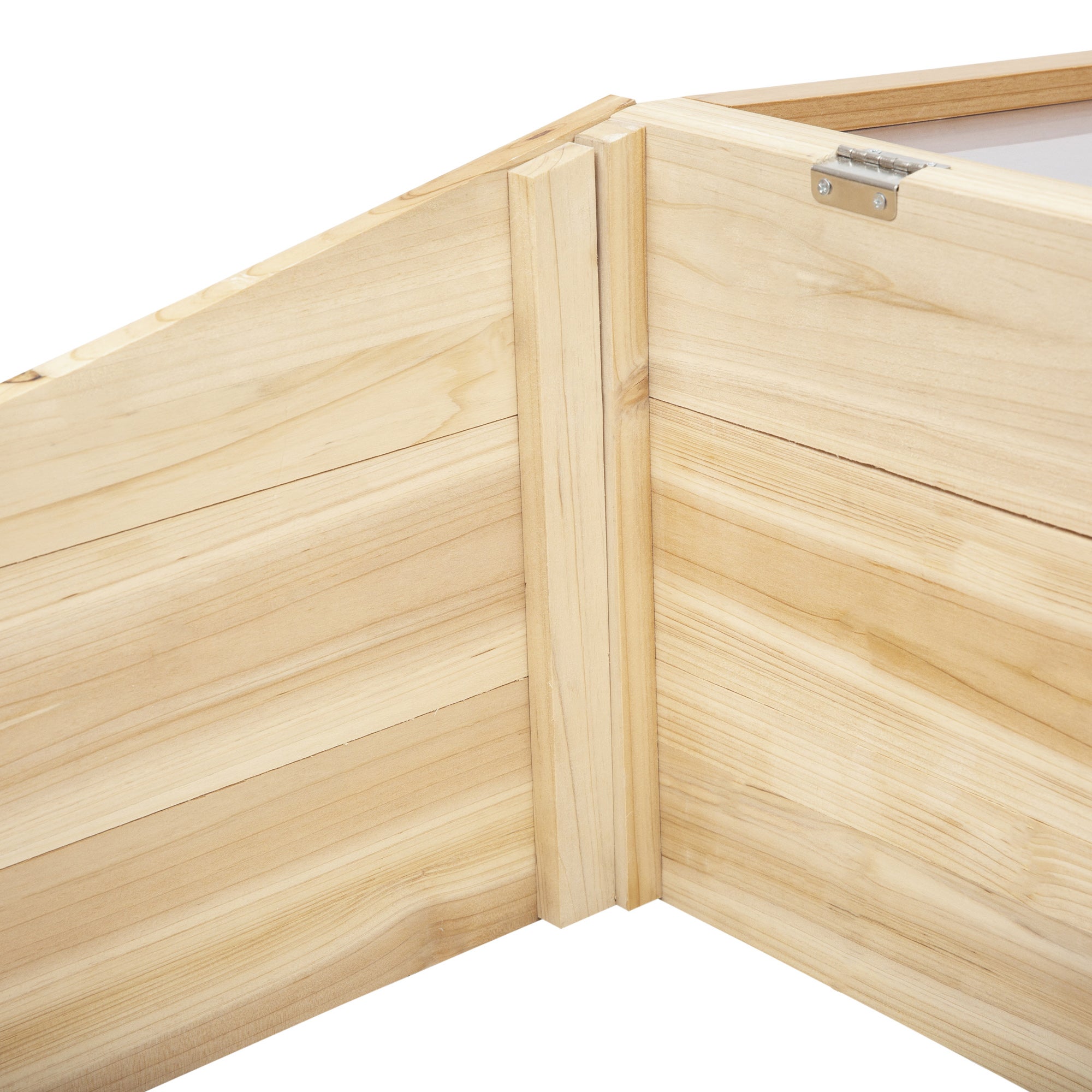 Serre en bois avec châssis froid,jardinière et bac à plantes pour jardin et balcon,100x50x35cm,sapin naturel,panneaux de particules. - 9